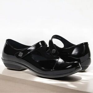 Dansko Opal black patent leather Mary Jane flats